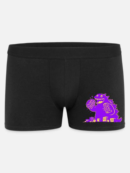 Monster frisst Stadt - Männer Boxer Shorts - Schwarz