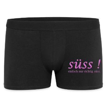 Süss! einfach nur richtig süss Schriftzug - Männer Boxer Shorts - Schwarz - Vorne