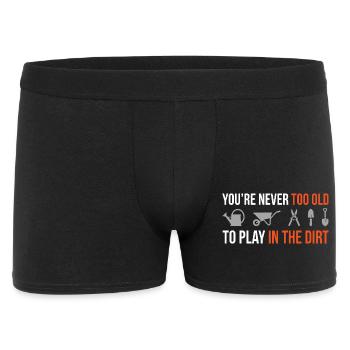Jamais trop vieux pour jouer dans la terre – Gärtner Design - Boxer Homme - noir - Devant