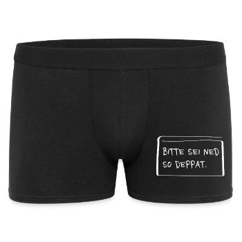 Please be ned so stupid – Funny dialect saying - Men's Boxer Shorts - black - Front