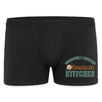 Compter les mailles de façon obsessionnelle Amant du crochet drôle - Boxer Homme - noir - Devant