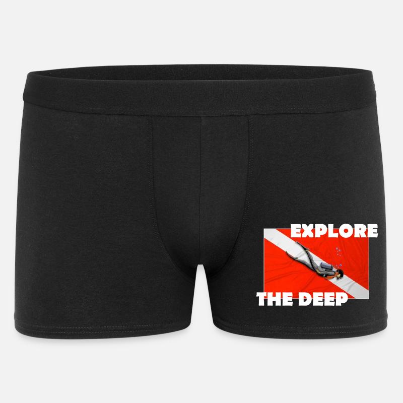 EXPLORE THE DEEP - Männer Boxer Shorts - Schwarz
