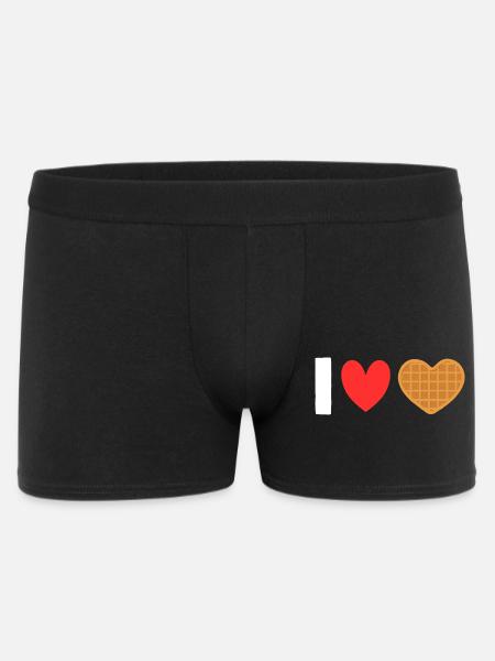 I Love Waffles Heart Waffle Breakfast - Men's Boxer Shorts - black