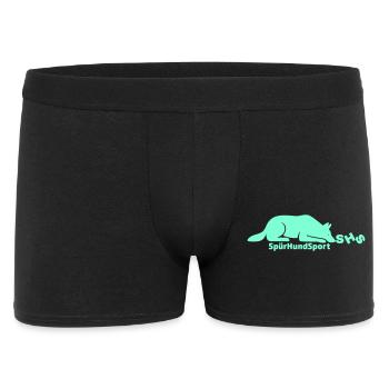 SHS Logo aquamarin - Männer Boxer Shorts - Schwarz - Vorne