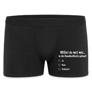 Date de handball Inscription sur invitation (Blanc) - Boxer Homme - noir - Devant