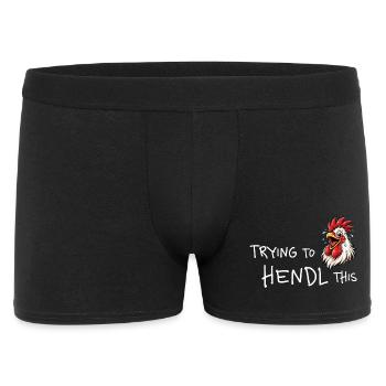 Trying to hendl this – Funny chicken saying - Men's Boxer Shorts - black - Front
