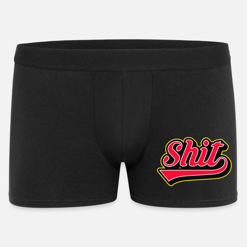 Shit Word Script Logo - Men's Boxer Shorts - black