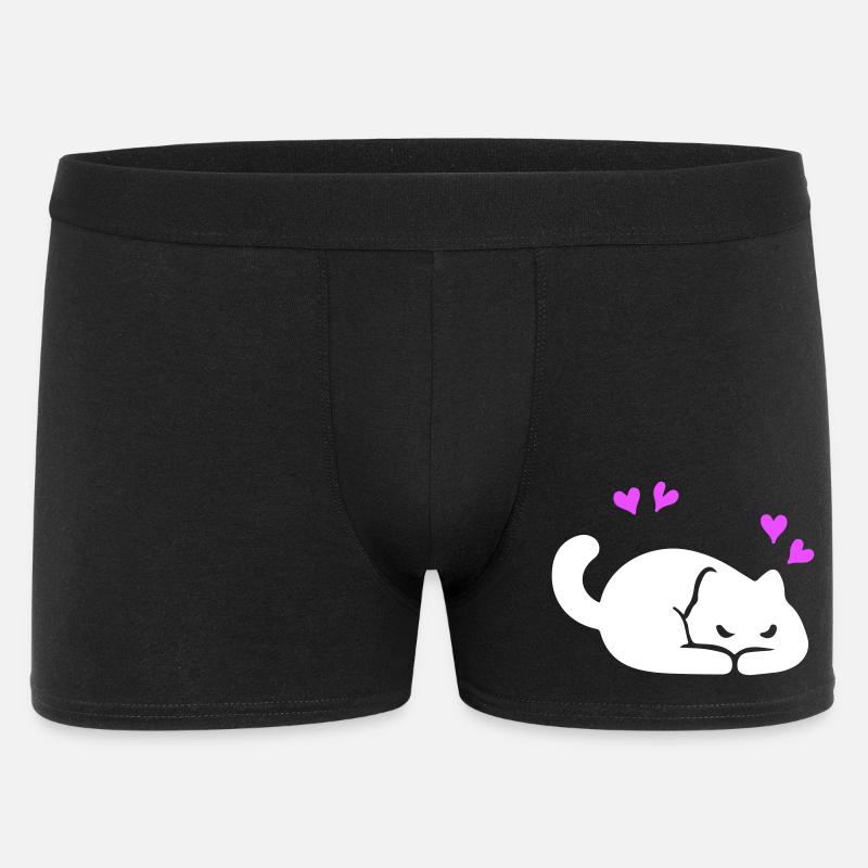 Katze Liebe - Männer Boxer Shorts - Schwarz