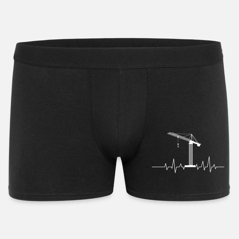 Crane Heartbeat EKG-Bauoperator - Männer Boxer Shorts - Schwarz