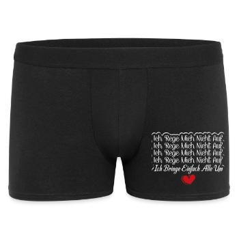 Ich rege mich nicht auf ich bringe alle um - Männer Boxer Shorts - Schwarz - Vorne