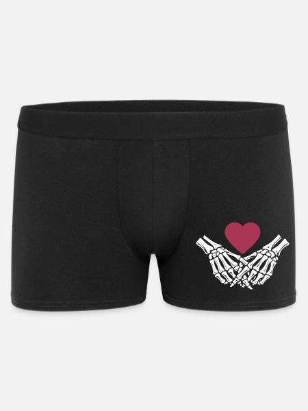 eternal love | Bone Hands | Skeleton | Heart - Men's Boxer Shorts - black