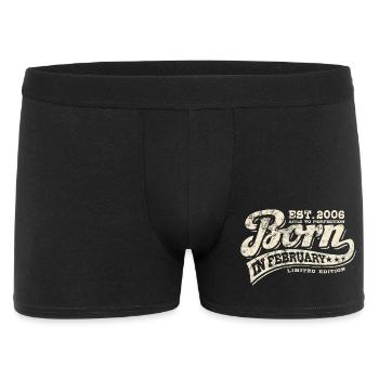 Born in February 2006 - Birthday - Gift - Men's Boxer Shorts - black - Front
