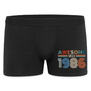 Awesome Since 1986 Retro Stripes - Männer Boxer Shorts - Schwarz - Vorne