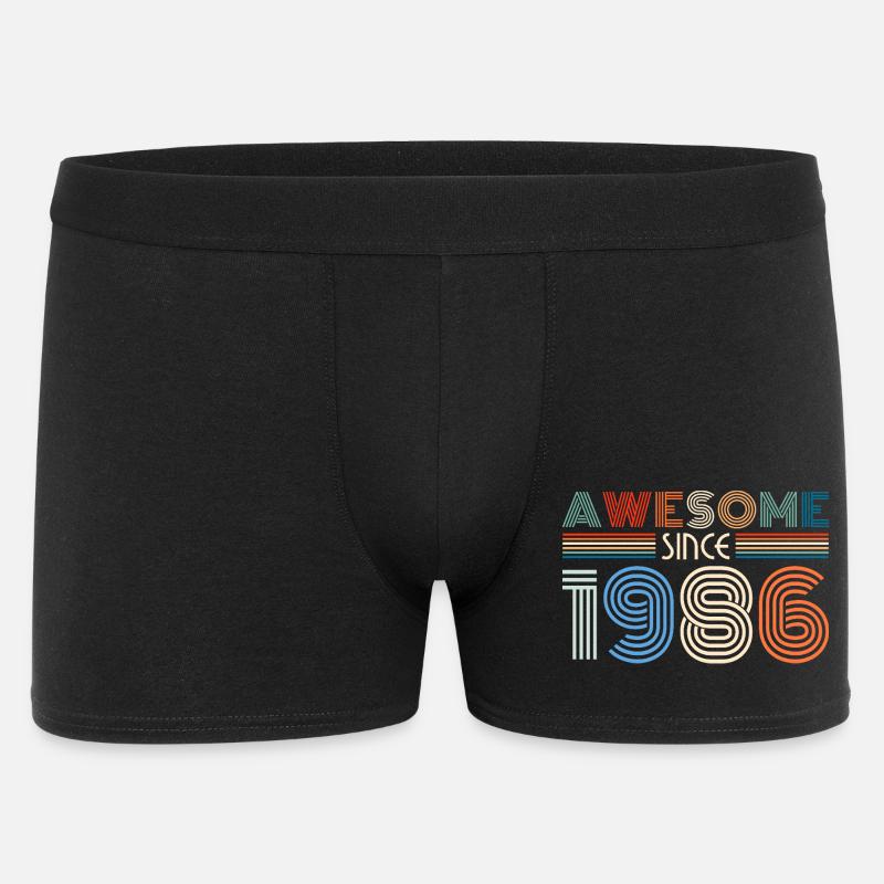 Awesome Since 1986 Retro Stripes - Männer Boxer Shorts - Schwarz