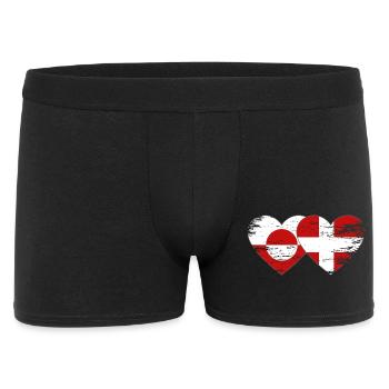 Greenland Denmark flag heart used - Men's Boxer Shorts - black - Front