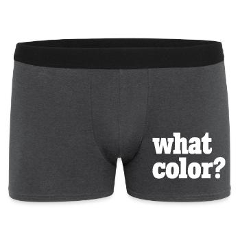 what color? weiß 2 - Männer Boxer Shorts - Anthrazit - Vorne