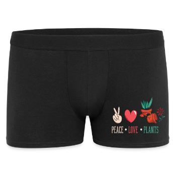 Amateur des plantes Paix Amour Plantes Fleurs succulentes - Boxer Homme - noir - Devant
