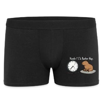 Capybara Nap Humor Broken Clock White - Men's Boxer Shorts - black - Front