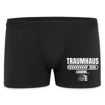 Hausbau 2026 Traumhaus loading Baugeber - Men's Boxer Shorts - black - Front