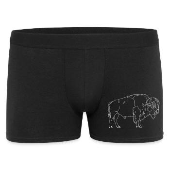 Minimalist Bison Silhouette USA Wilderness - Men's Boxer Shorts - black - Front