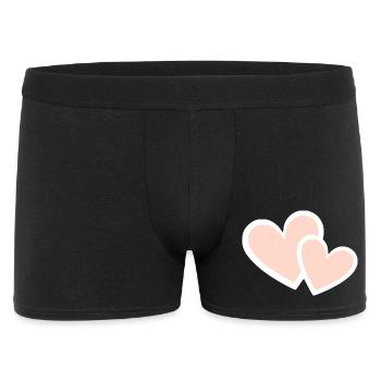 Valentines Pink Heart, Valentine's Day - Men's Boxer Shorts - black - Front