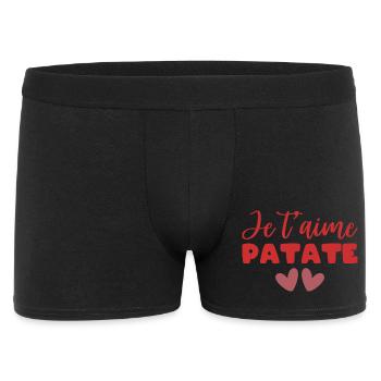 Ich liebe dich Kartoffel Valentinstag Mann Frau Paar - Männer Boxer Shorts - Schwarz - Vorne