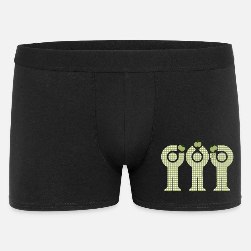 Green Gingham Minis Apfelfiguren - Männer Boxer Shorts - Schwarz