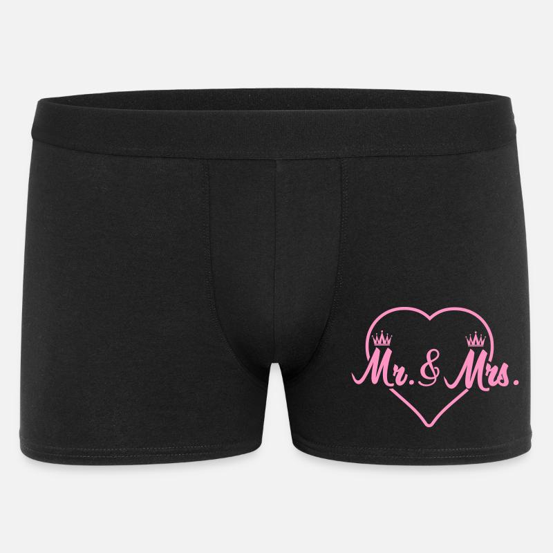 Heart Crowns Mr & Mrs Design - Men's Boxer Shorts - black