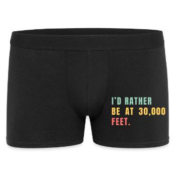 Ich wäre lieber auf 30.000 Fuß - Männer Boxer Shorts - Schwarz - Vorne