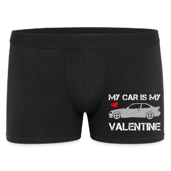 My Car Is My Valentine - Männer Boxer Shorts - Schwarz - Vorne