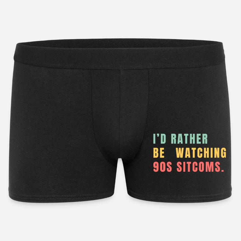 I’d Rather Be Watching 90s Sitcoms - Männer Boxer Shorts - Schwarz
