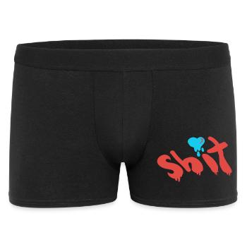 Shit Wort inspirierendes Typografie type in Rot Bl - Männer Boxer Shorts - Schwarz - Vorne