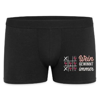 Le vin gagne toujours Morpion Drôle de proverbe - Boxer Homme - noir - Devant