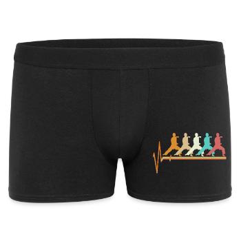 Cadeau d’arts martiaux rétro Karate Heartbeat Echo - Boxer Homme - noir - Devant