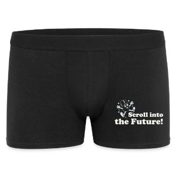 Faites défiler vers le futur – Souris de nerd rétro qui dit - Boxer Homme - noir - Devant
