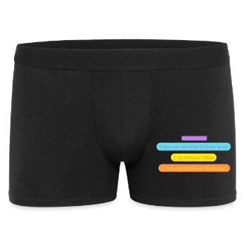 1,98m. Fragen - Männer Boxer Shorts - Schwarz - Vorne