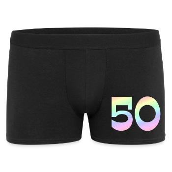 50, Gradient Pastel, Number Motif - Men's Boxer Shorts - black - Front
