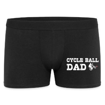 Radball, DAD, Radballer, Hallenradsport, Papa - Männer Boxer Shorts - Schwarz - Vorne