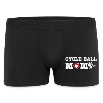 Radball, Radballer, Hallenradsport, Mom, Cycleball - Männer Boxer Shorts - Schwarz - Vorne