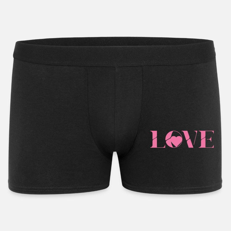 Pink-Love-Text-Design - Männer Boxer Shorts - Schwarz