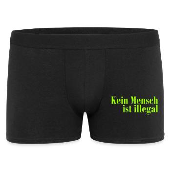 Kein Mensch ist illegal - Migration - Illegalität - Männer Boxer Shorts - Schwarz - Vorne
