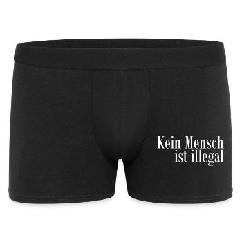 Kein Mensch ist illegal - Migration - Illegalität - Männer Boxer Shorts - Schwarz - Vorne