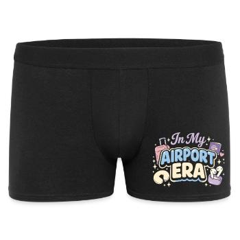 Travel anxiety humor, airport chaos, flying is - Men's Boxer Shorts - black - Front