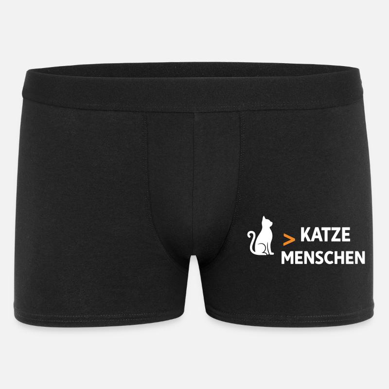 Katze > Menschen - Männer Boxer Shorts - Schwarz