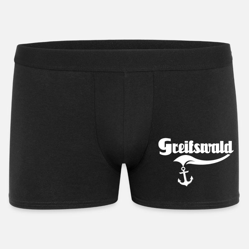 Greifswald Sprüche - Männer Boxer Shorts - Schwarz
