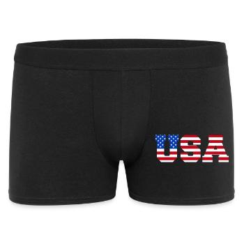 USA Lettreries America Fan Drapeau américain - Boxer Homme - noir - Devant