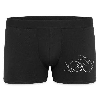 Baby feet line drawing pregnancy - Men's Boxer Shorts - black - Front