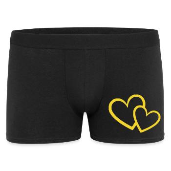 yellow heart yellow heart pattern gift valentine's day - Men's Boxer Shorts - black - Front