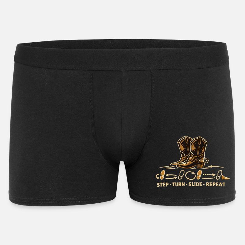 Line Dance Steps Boots - Men's Boxer Shorts - black
