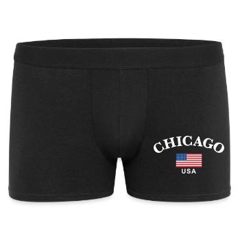 Chicago, USA - Männer Boxer Shorts - Schwarz - Vorne